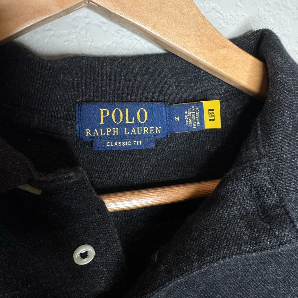 Polo Ralph Lauren Classic Fit Polo‎ Shirt Men’s M Charcoal Heather Pony Logo